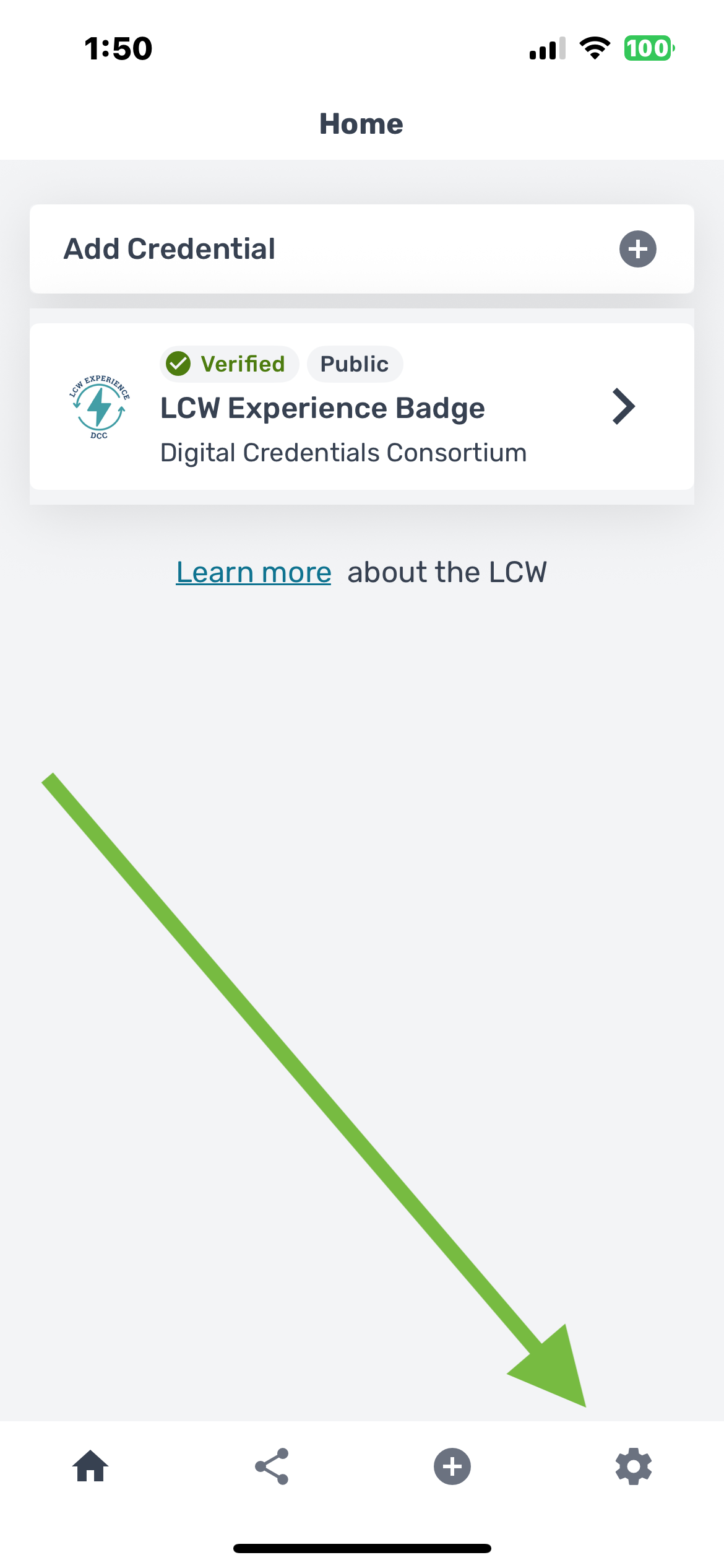 Accept or decline credential